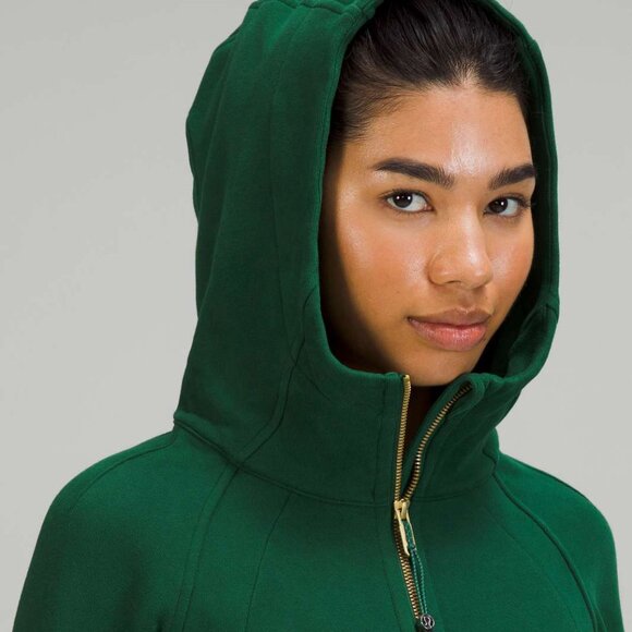 Lululemon Scuba Full-Zip Hoodie Everglade Green Gold Zip Size 18 $118 Sweatshirt - Picture 3 of 3